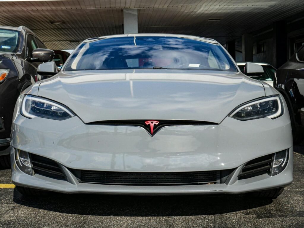 tesla model y white color safesty