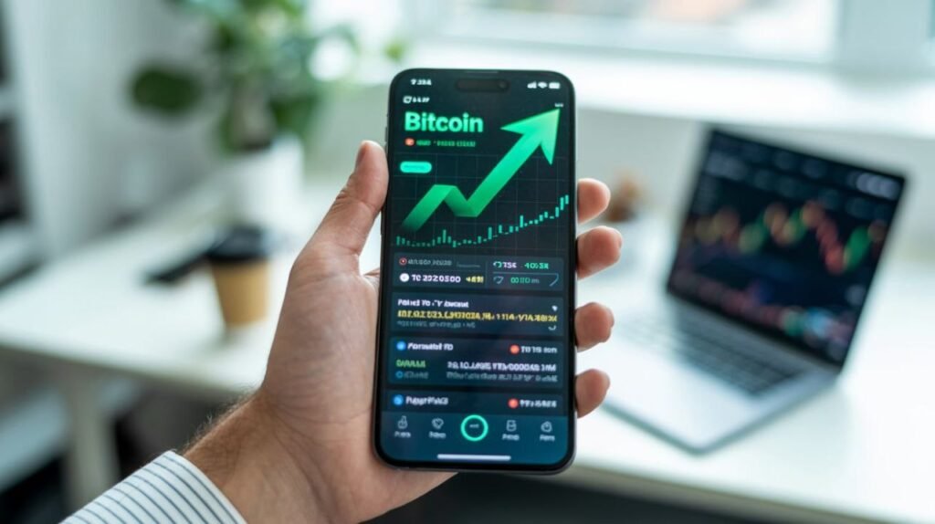 man hand that hase crypto analytics